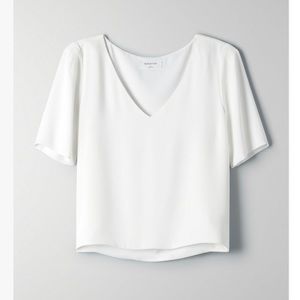 Aritzia Babaton White Randy Blouse